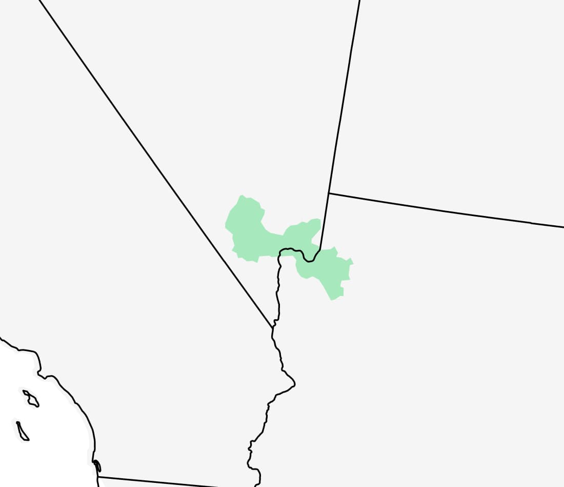 Range map for Vegas Valley Leopard Frog