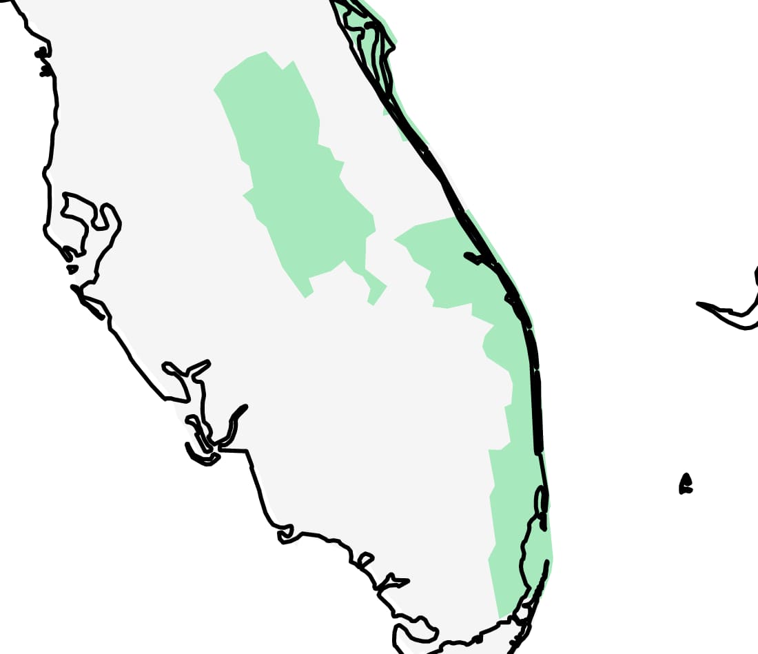 Range map for Crested Anole