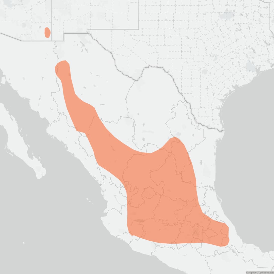 Range map for Black-eared Mouse