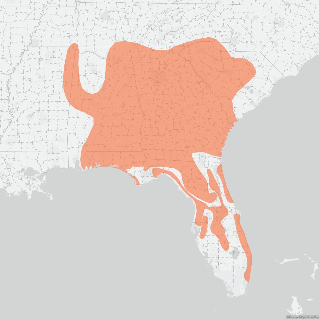Range map for Oldfield Mouse