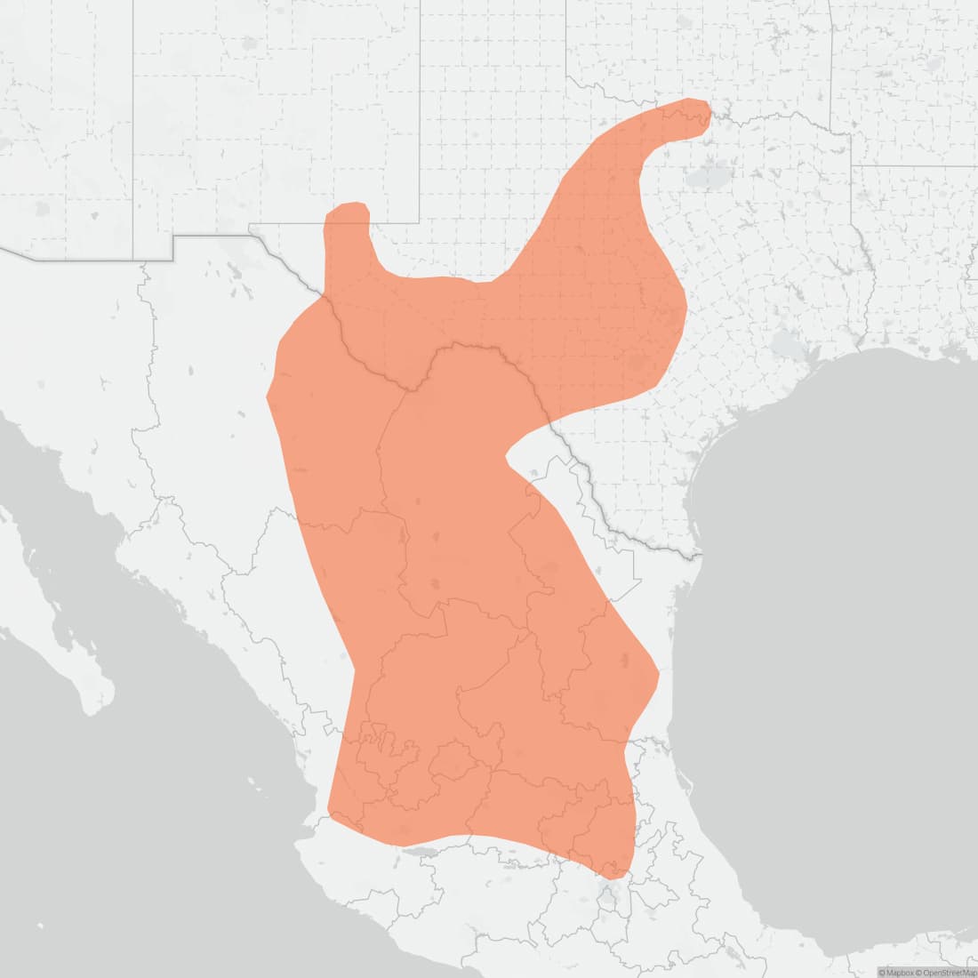 Range map for White-ankled Mouse