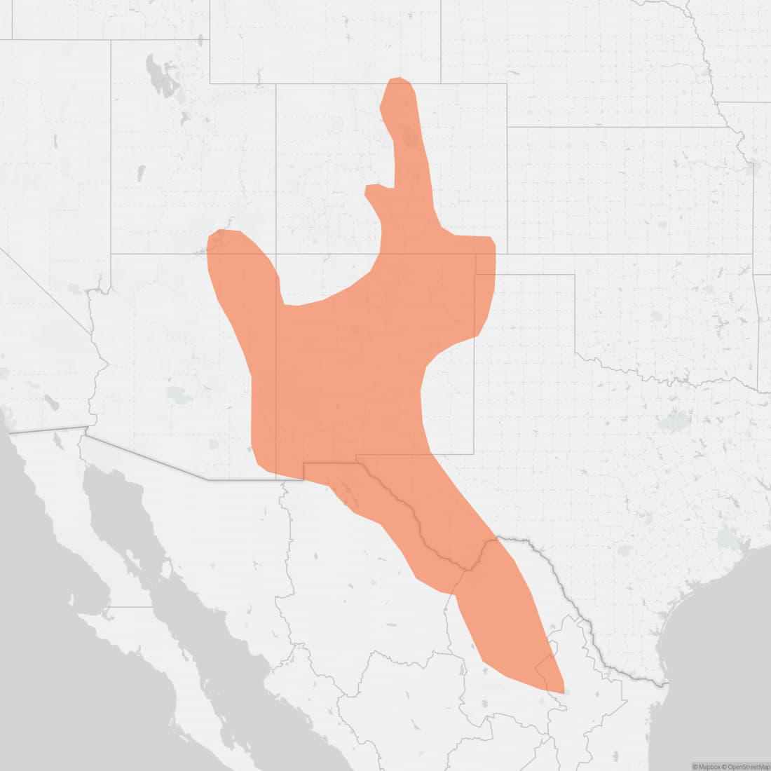 Range map for Northern Rock Mouse