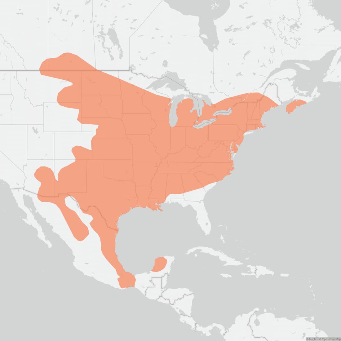 Range map for White-footed Mouse