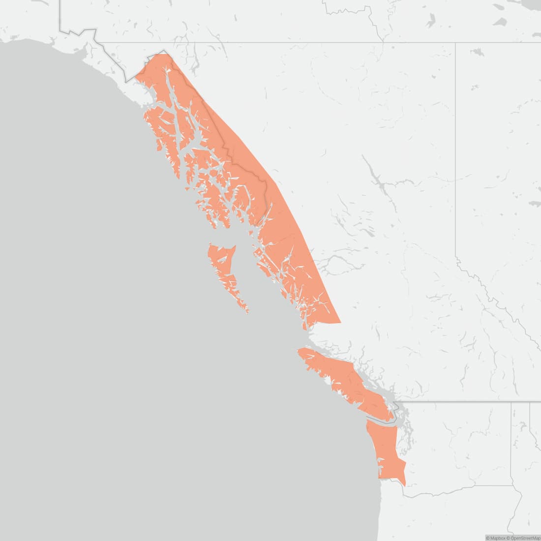 Range map for Northwestern Deer Mouse