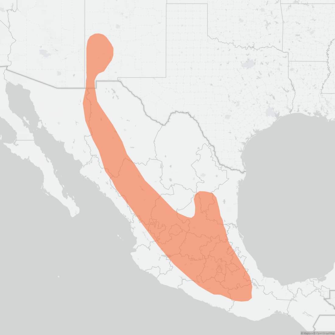 Range map for Merriam's Piñon Mouse