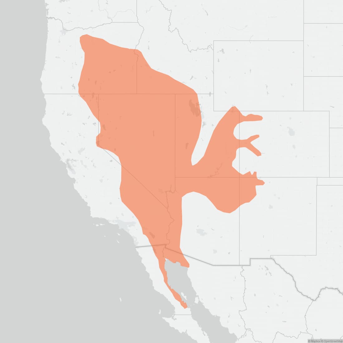 Range map for Canyon Mouse