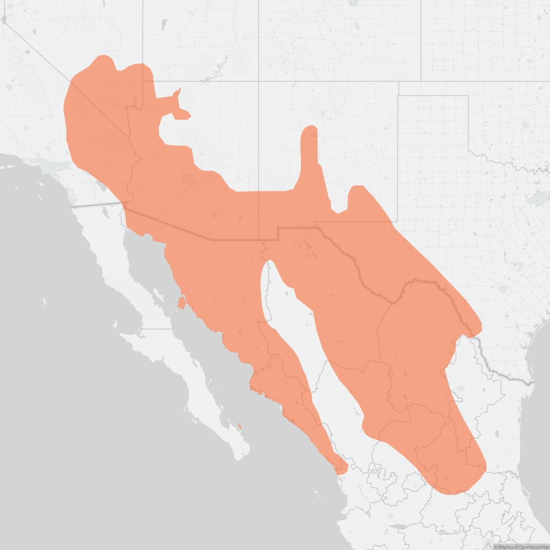 Range map for Cactus Mouse