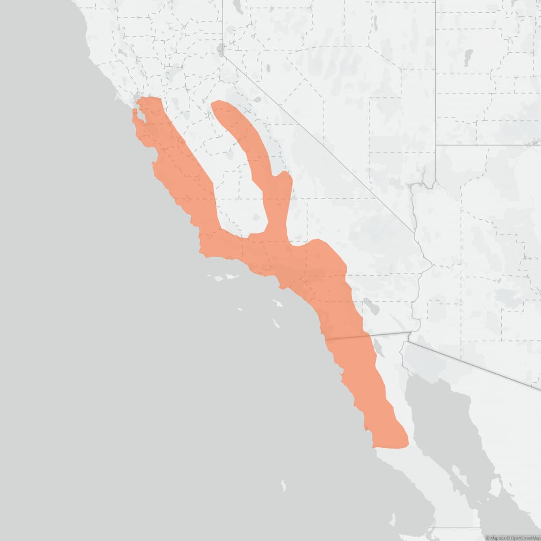 Range map for California Mouse
