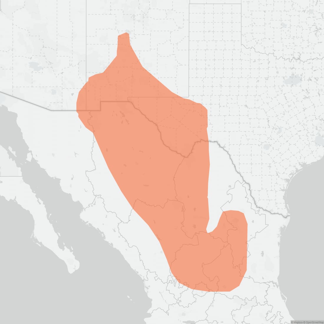 Range map for Chihuahuan Grasshopper Mouse