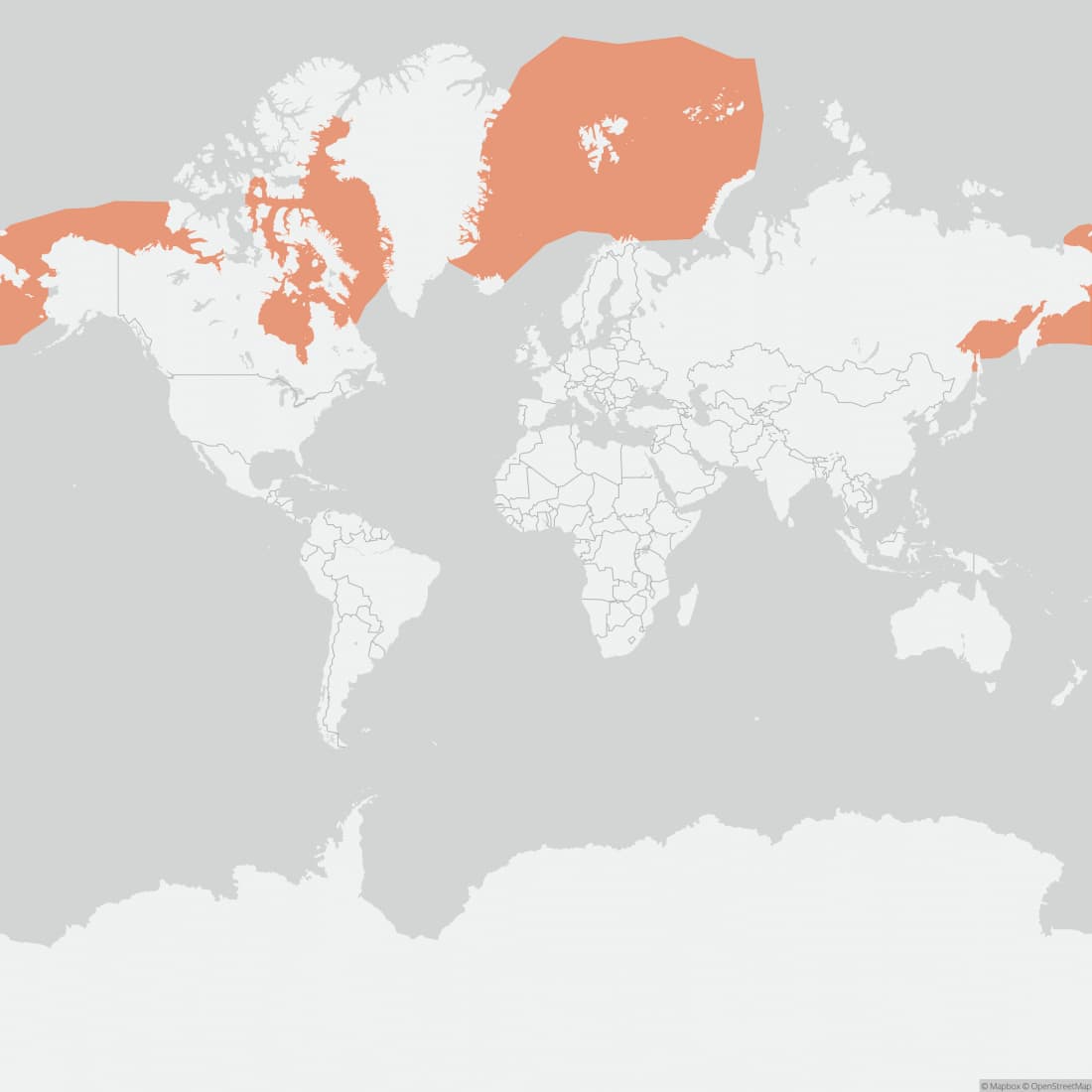 Range map for Bowhead Whale