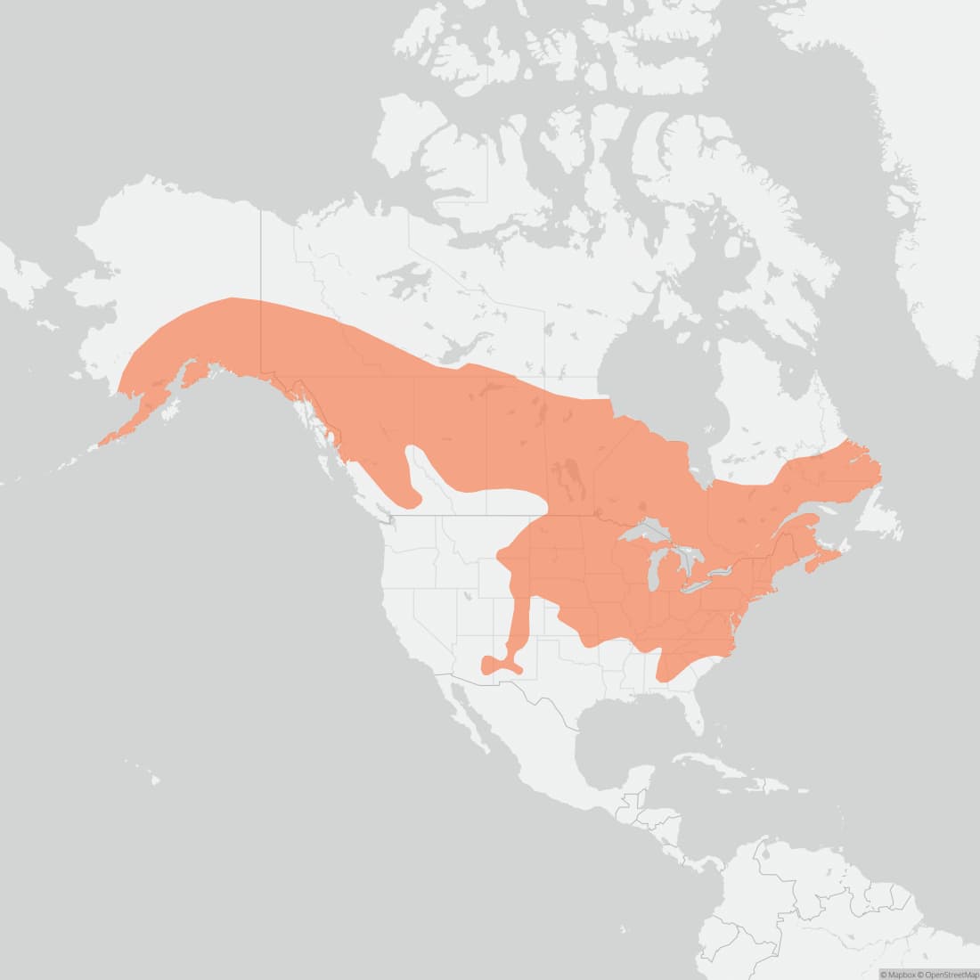 Range map for Meadow Jumping Mouse