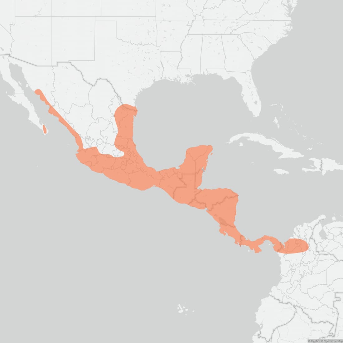 Range map for Coues' Rice Rat
