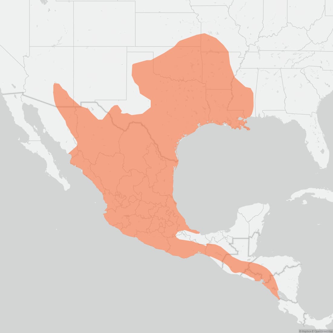 Range map for Fulvous Harvest Mouse
