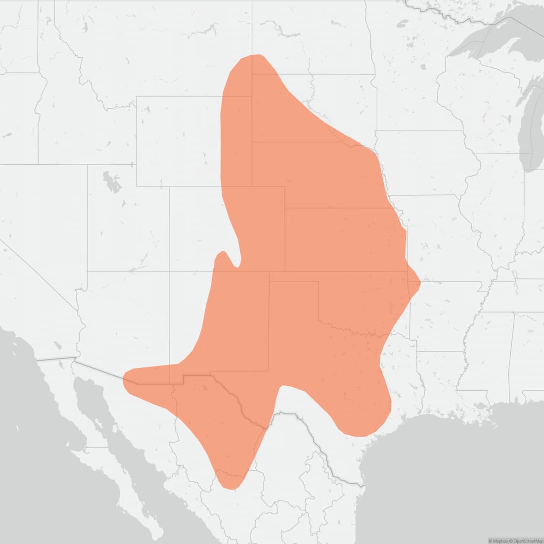 Range map for Plains Harvest Mouse