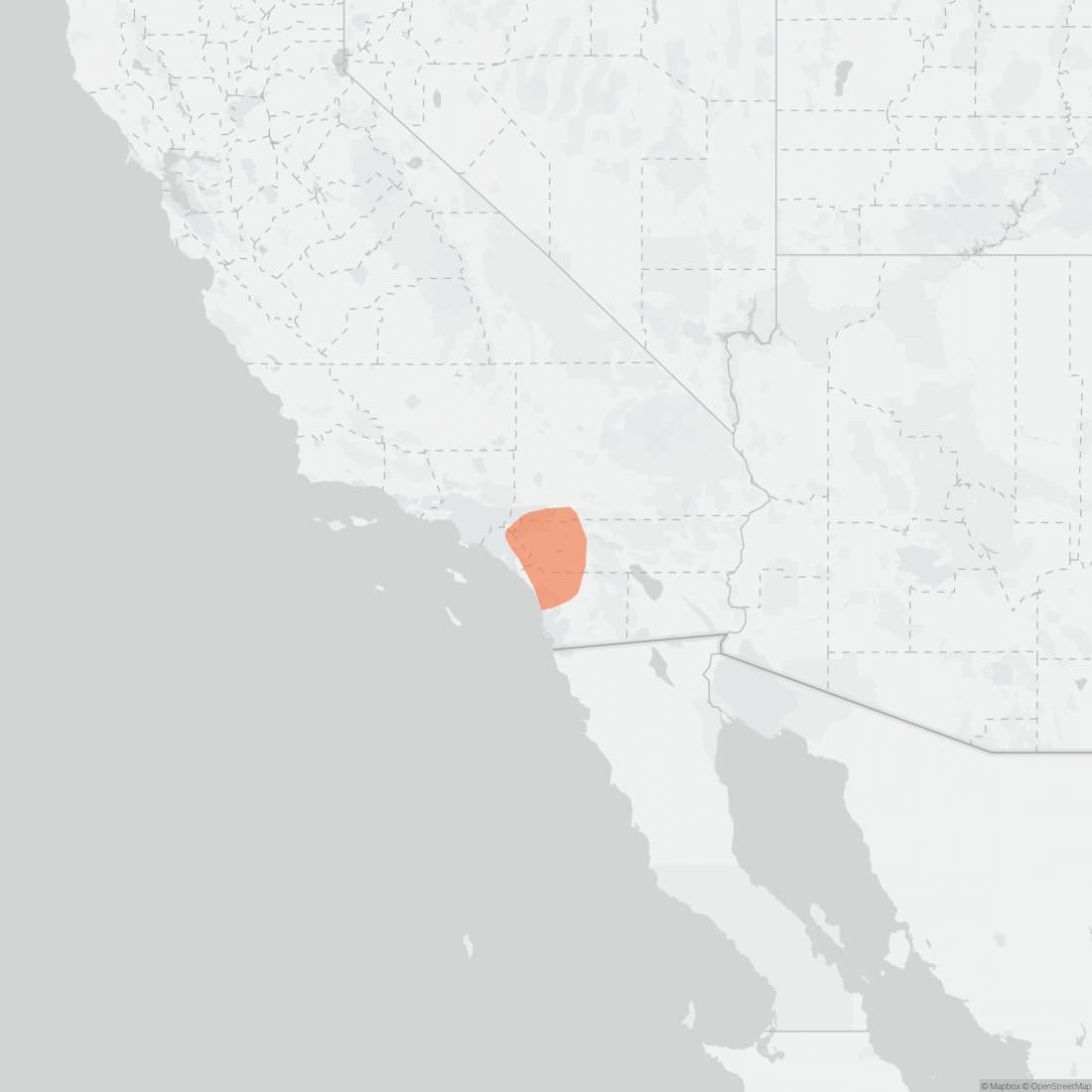 Range map for Stephens's Kangaroo Rat