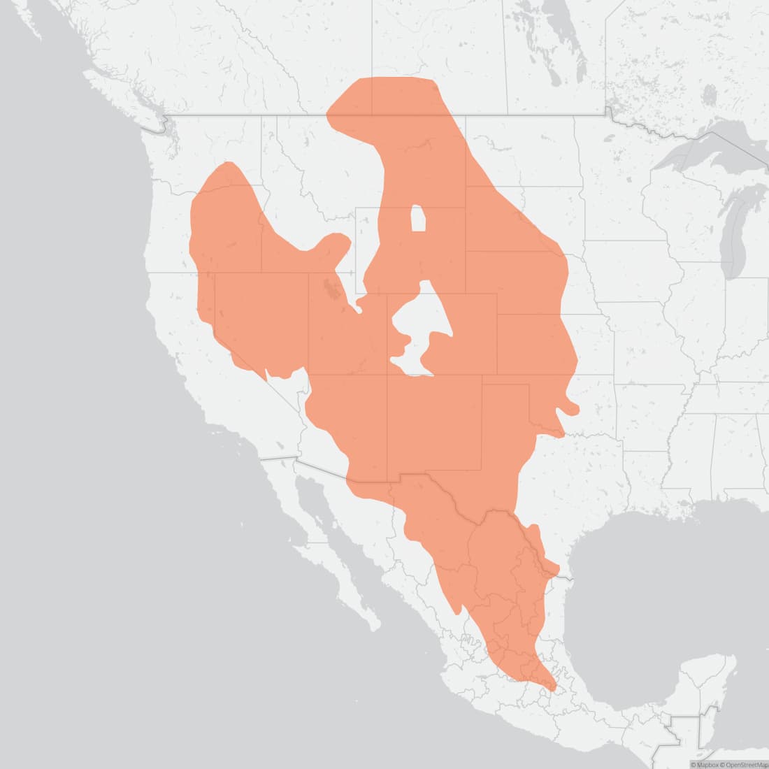 Range map for Ord's Kangaroo Rat