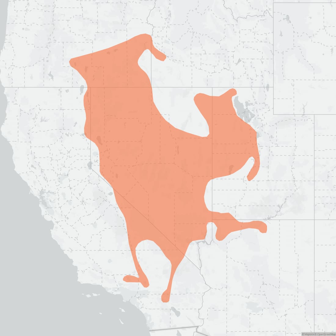 Range map for Chisel-toothed Kangaroo Rat