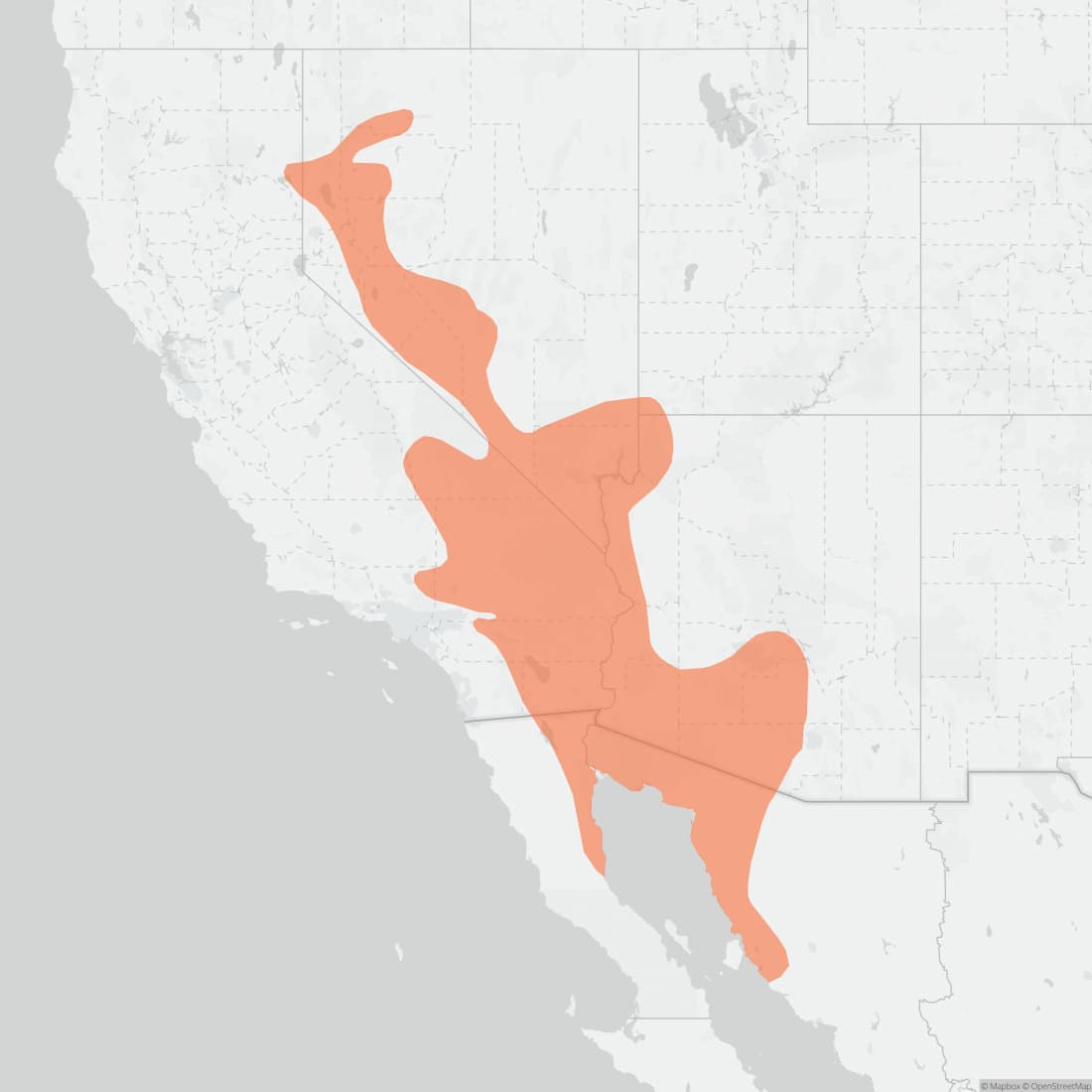 Range map for Desert Kangaroo Rat