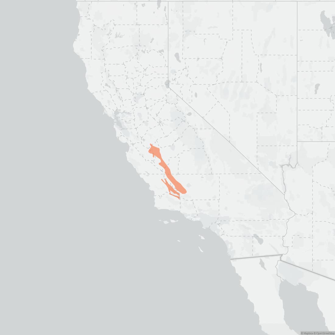 Range map for Giant Kangaroo Rat