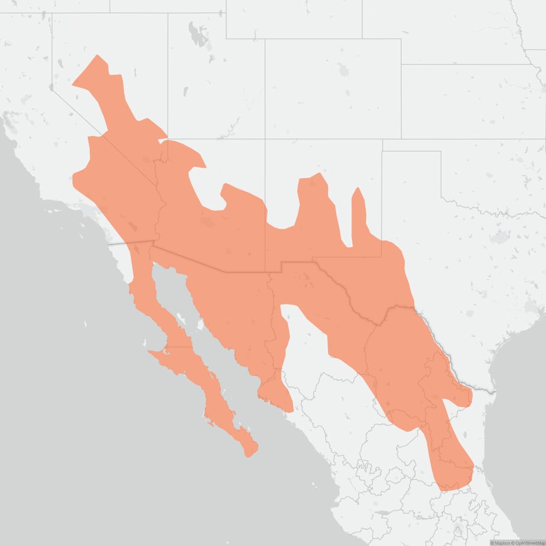Range map for Merriam's Kangaroo Rat