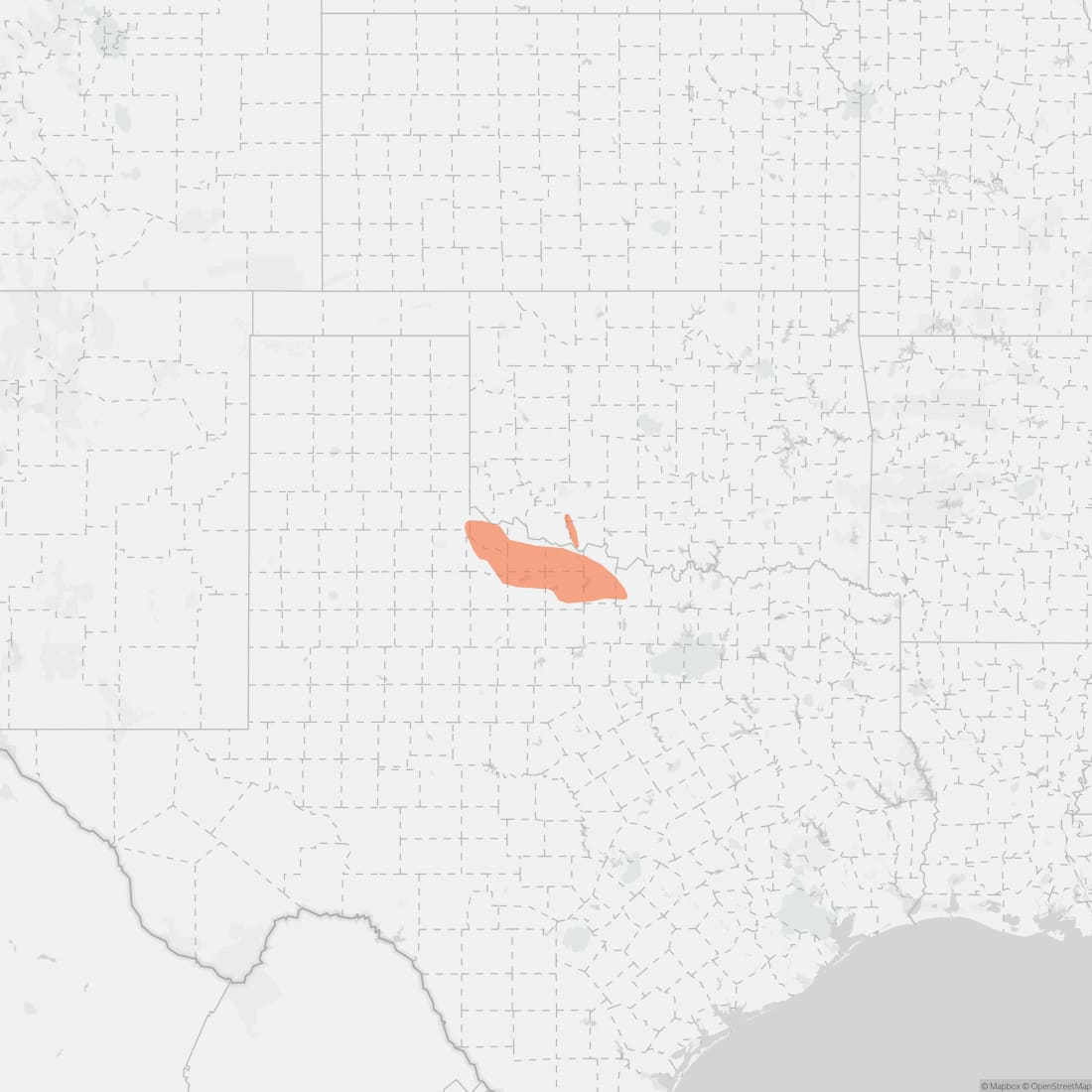 Range map for Texas Kangaroo Rat