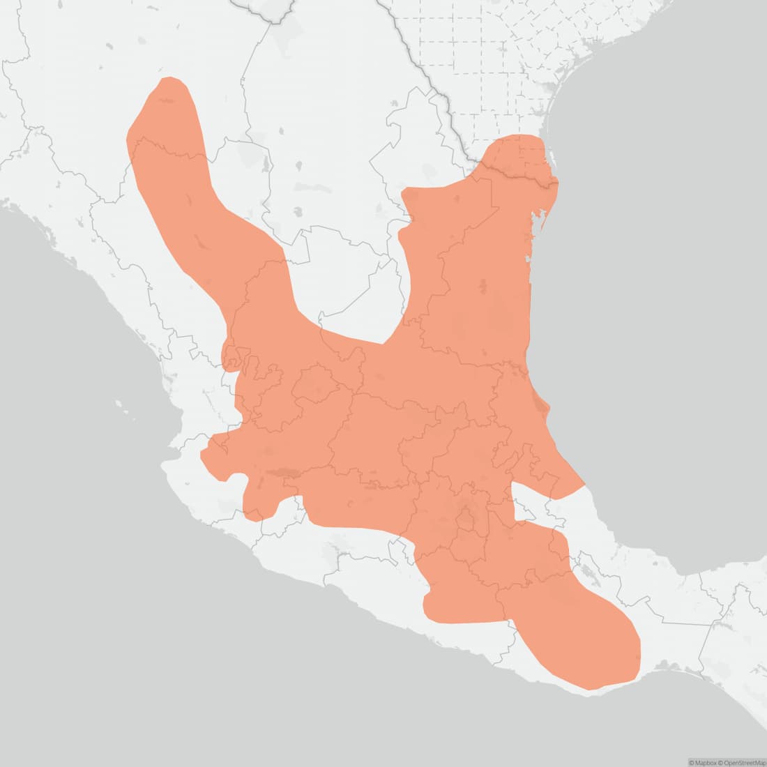 Range map for Mexican Spiny Pocket Mouse