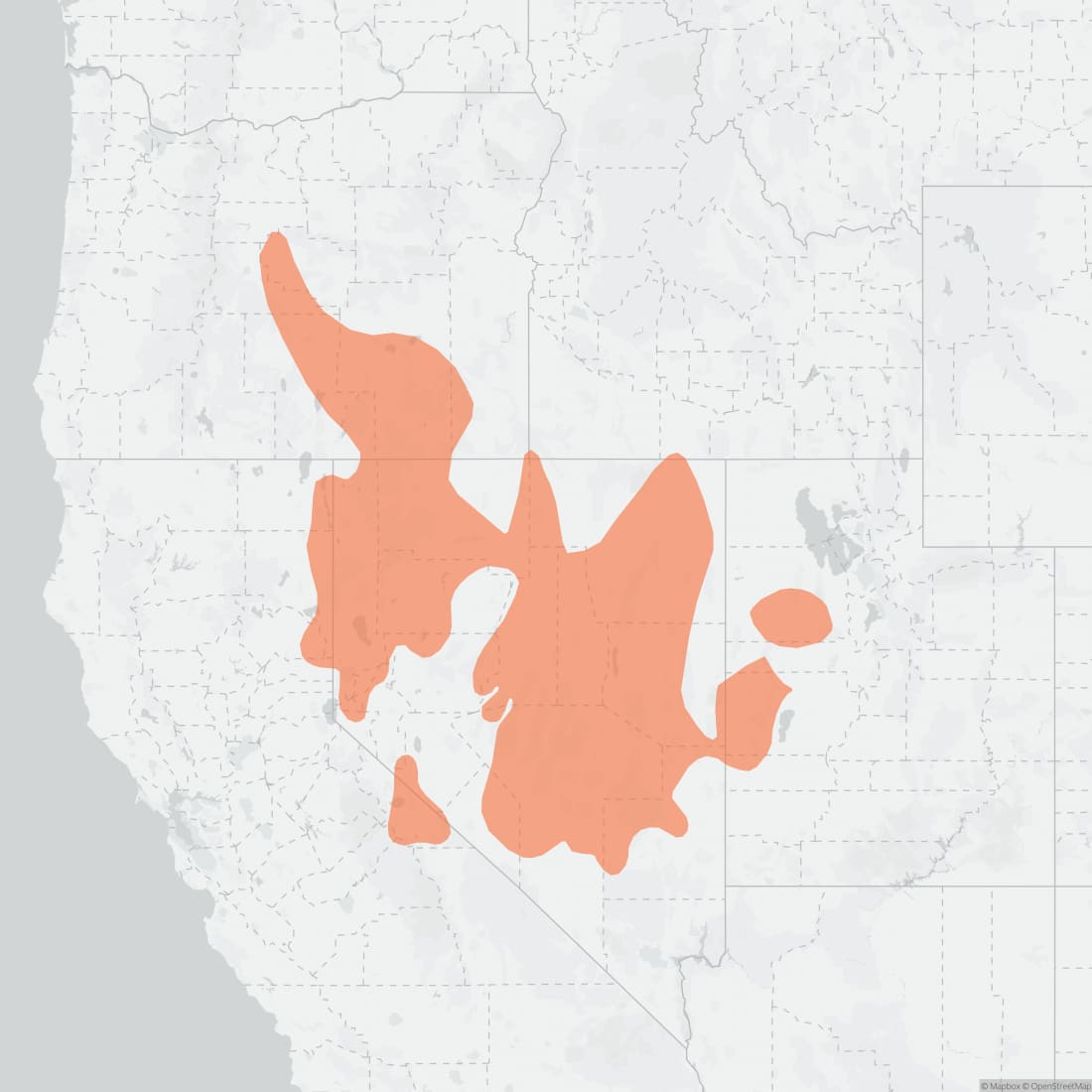 Range map for Dark Kangaroo Mouse