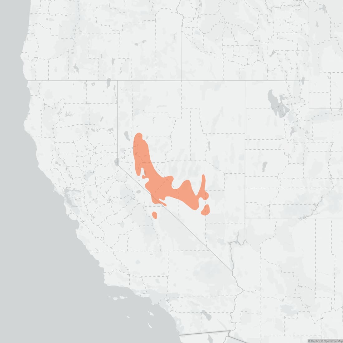 Range map for Pale Kangaroo Mouse