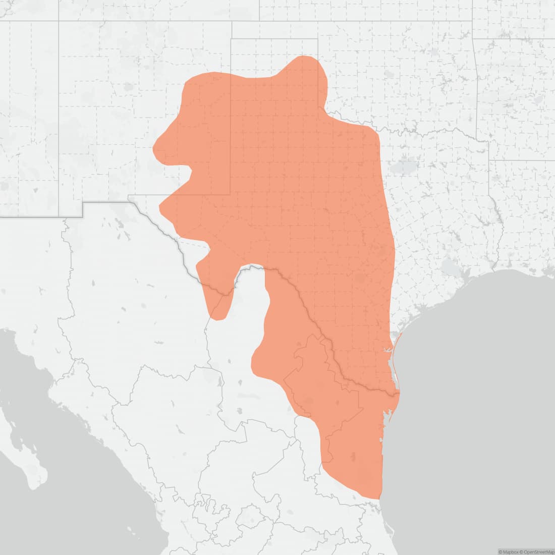 Range map for Merriam's Pocket Mouse