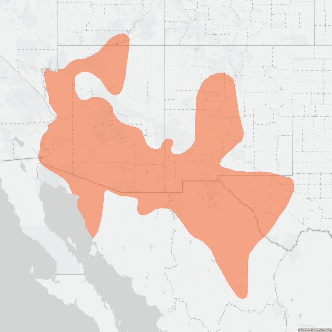 Range map for Rock Pocket Mouse