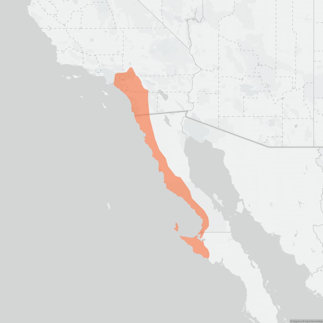 Range map for San Diego Pocket Mouse