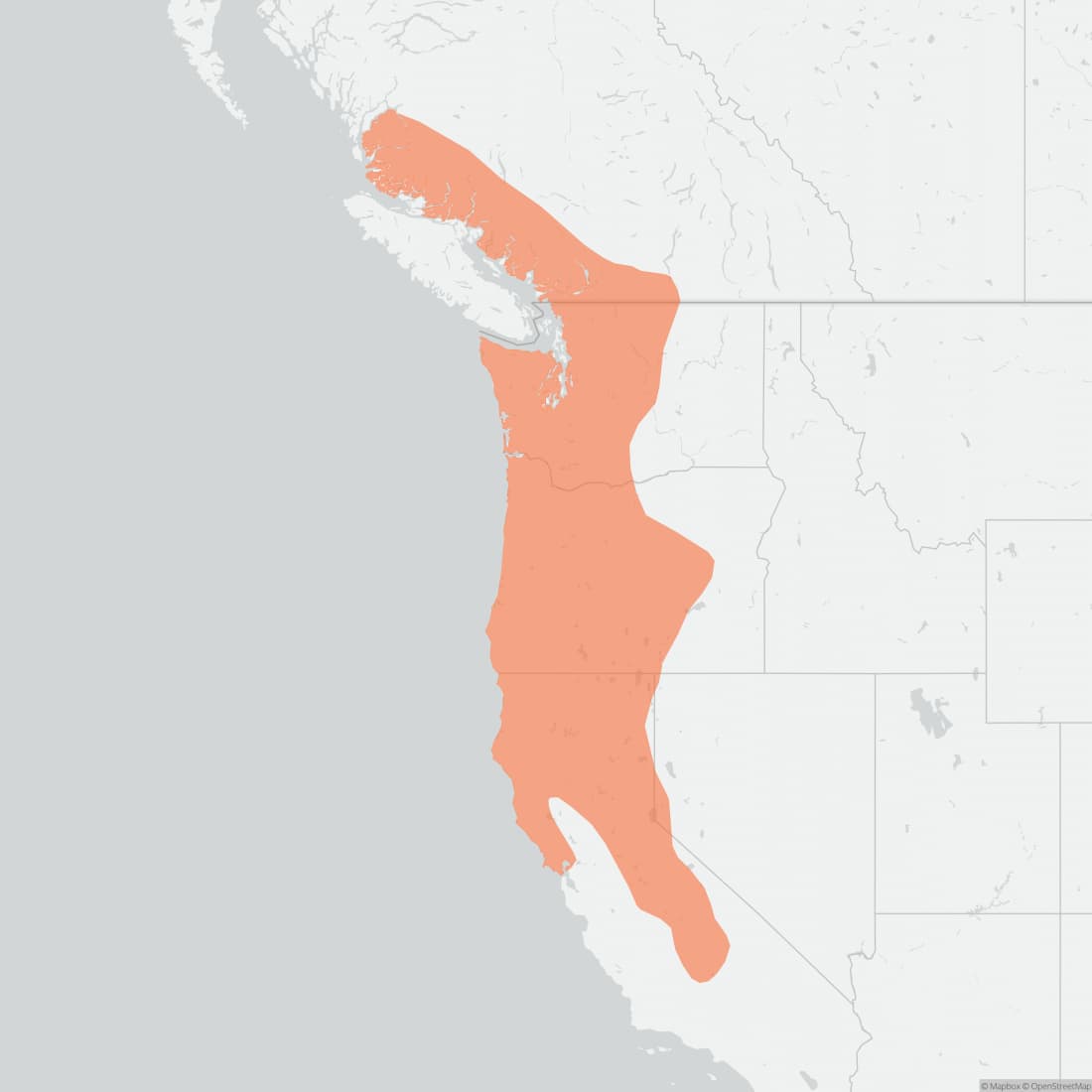 Range map for Douglas' Squirrel
