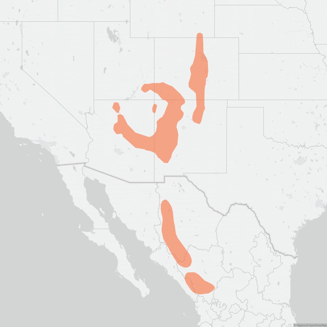 Range map for Abert's Squirrel