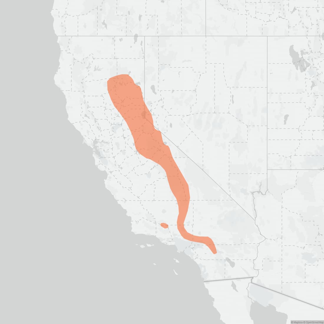 Range map for Lodgepole Chipmunk