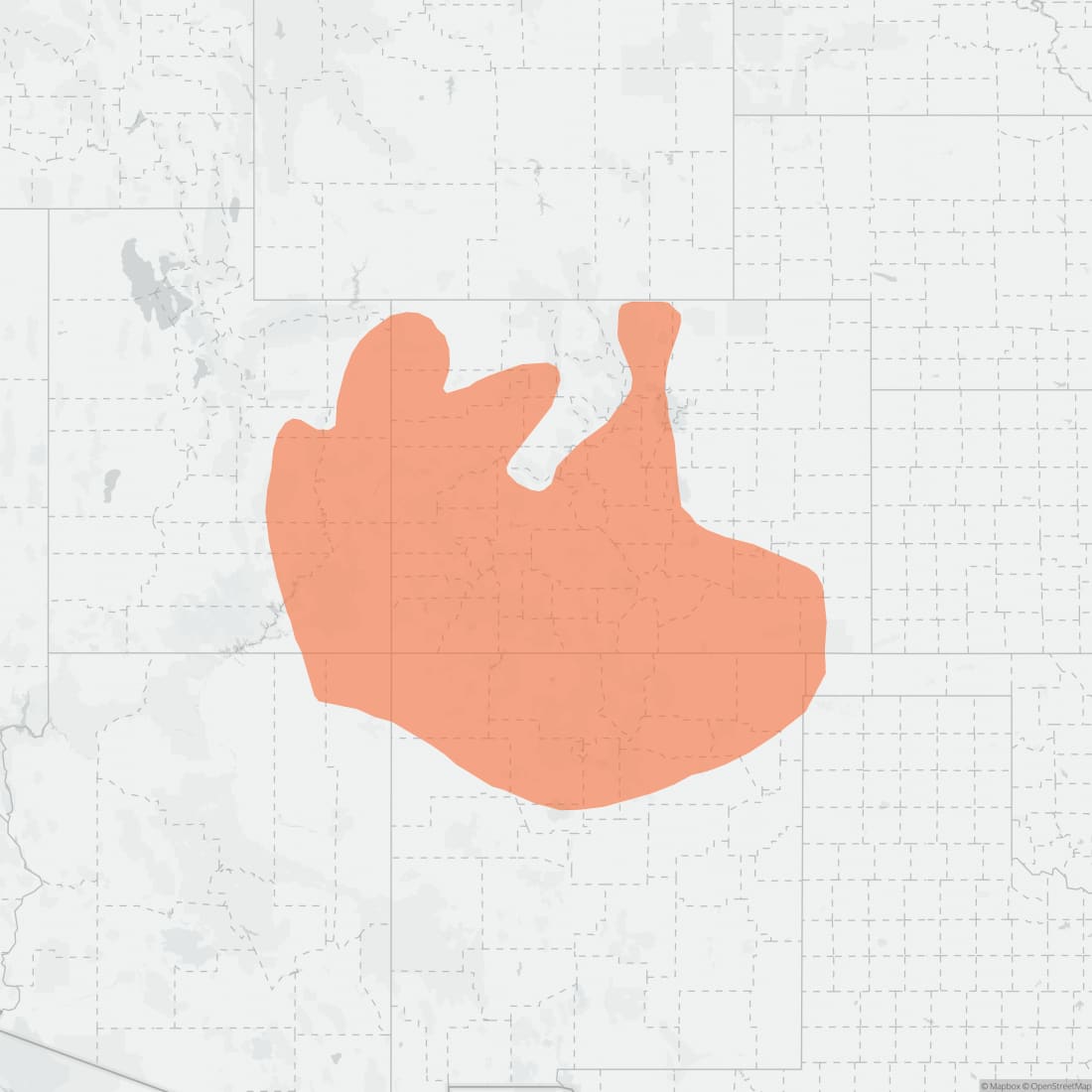 Range map for Colorado Chipmunk