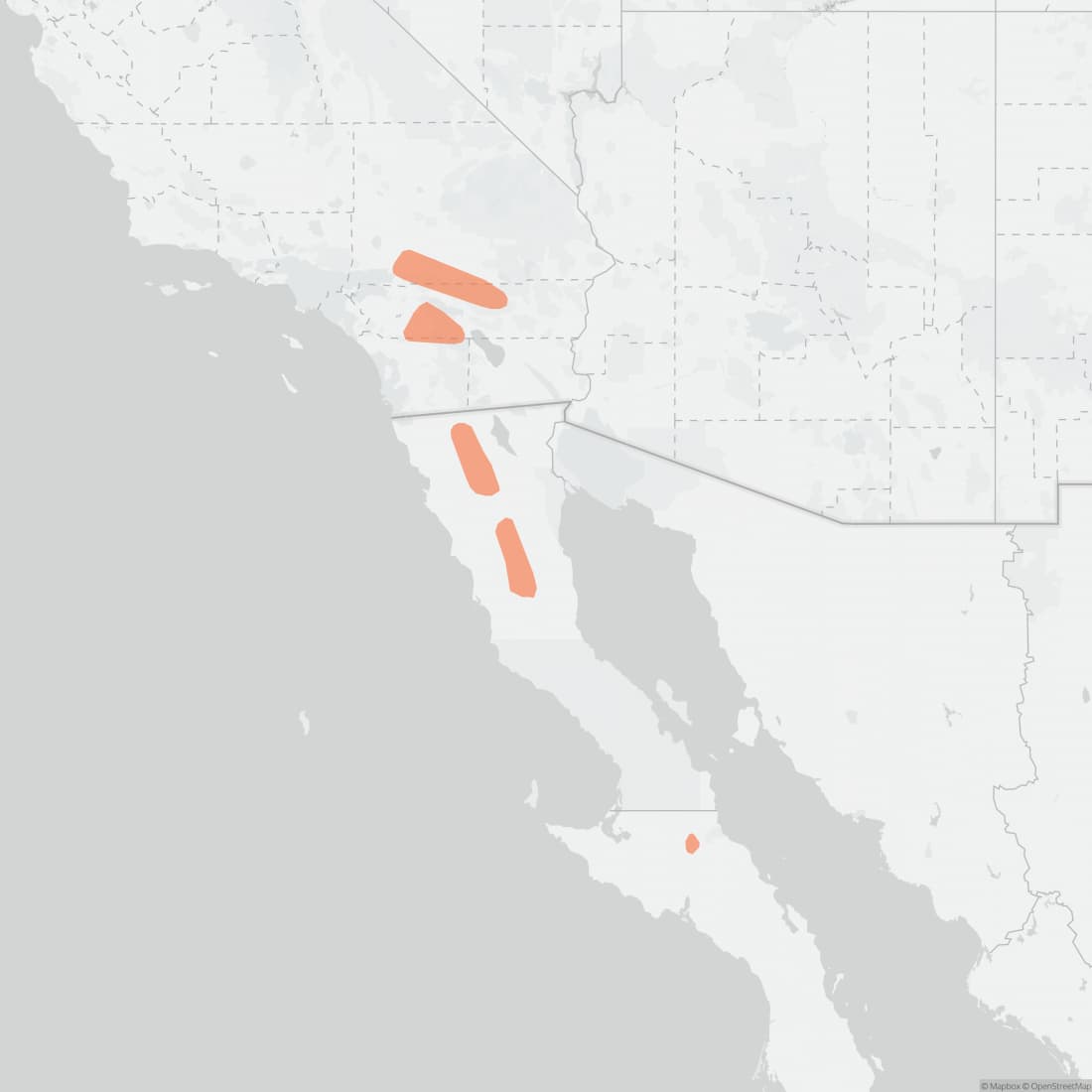 Range map for California Chipmunk