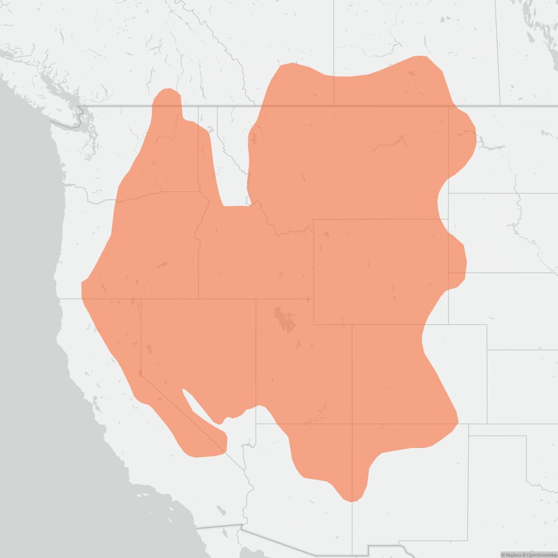 Range map for Mountain Cottontail