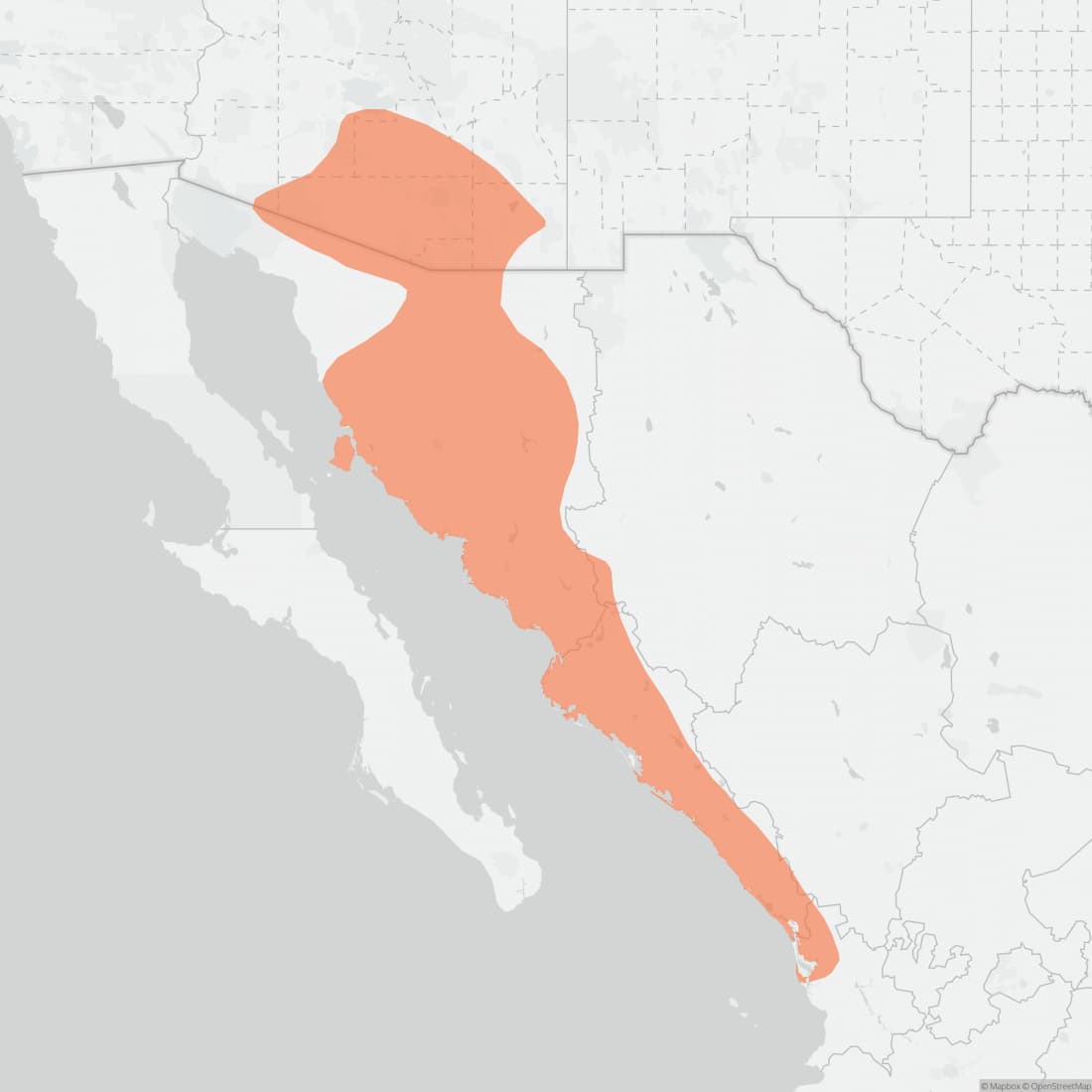 Range map for Antelope Jackrabbit