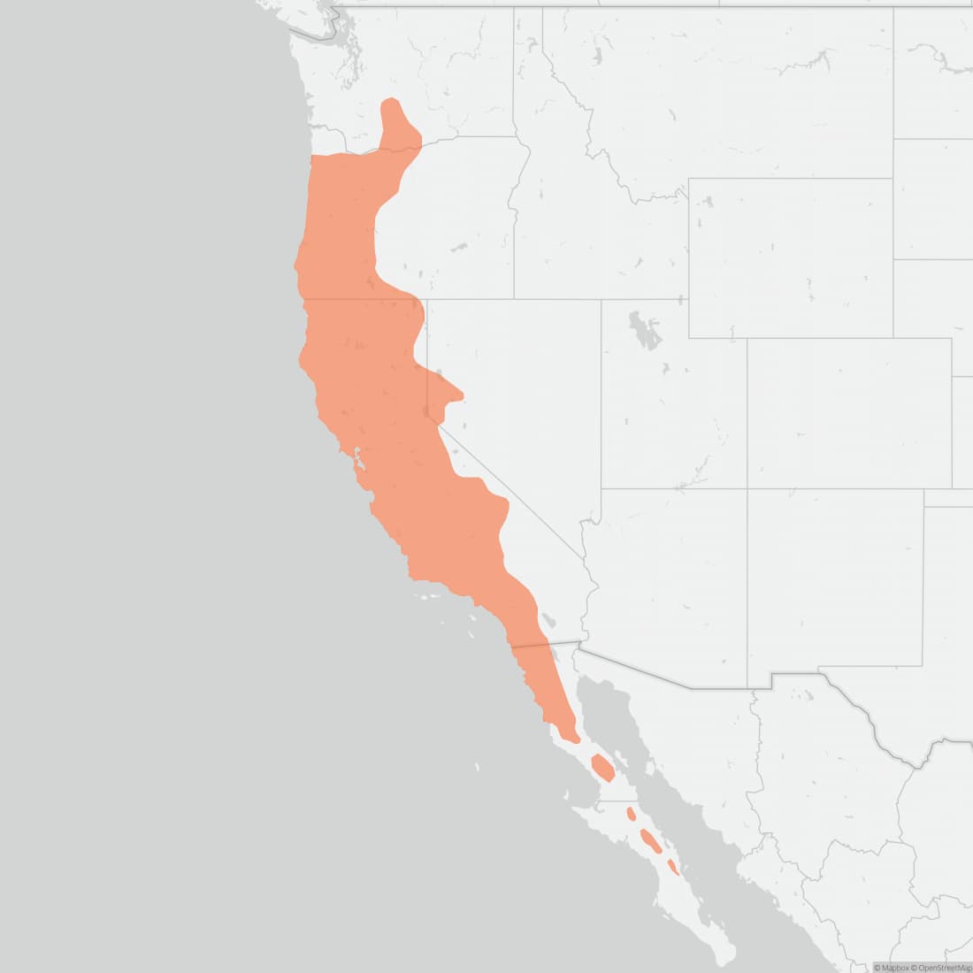 Range map for California Ground Squirrel