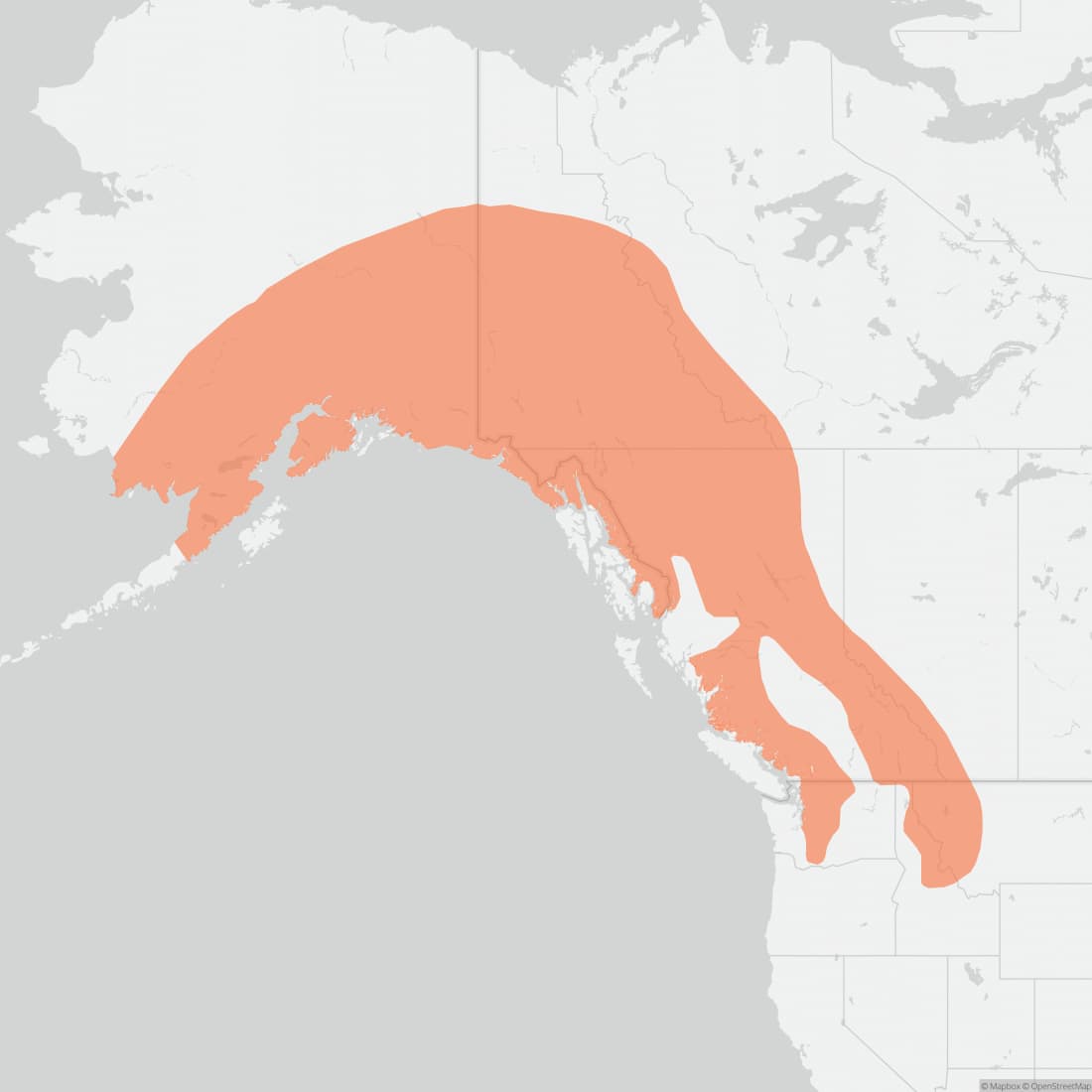 Range map for Hoary Marmot