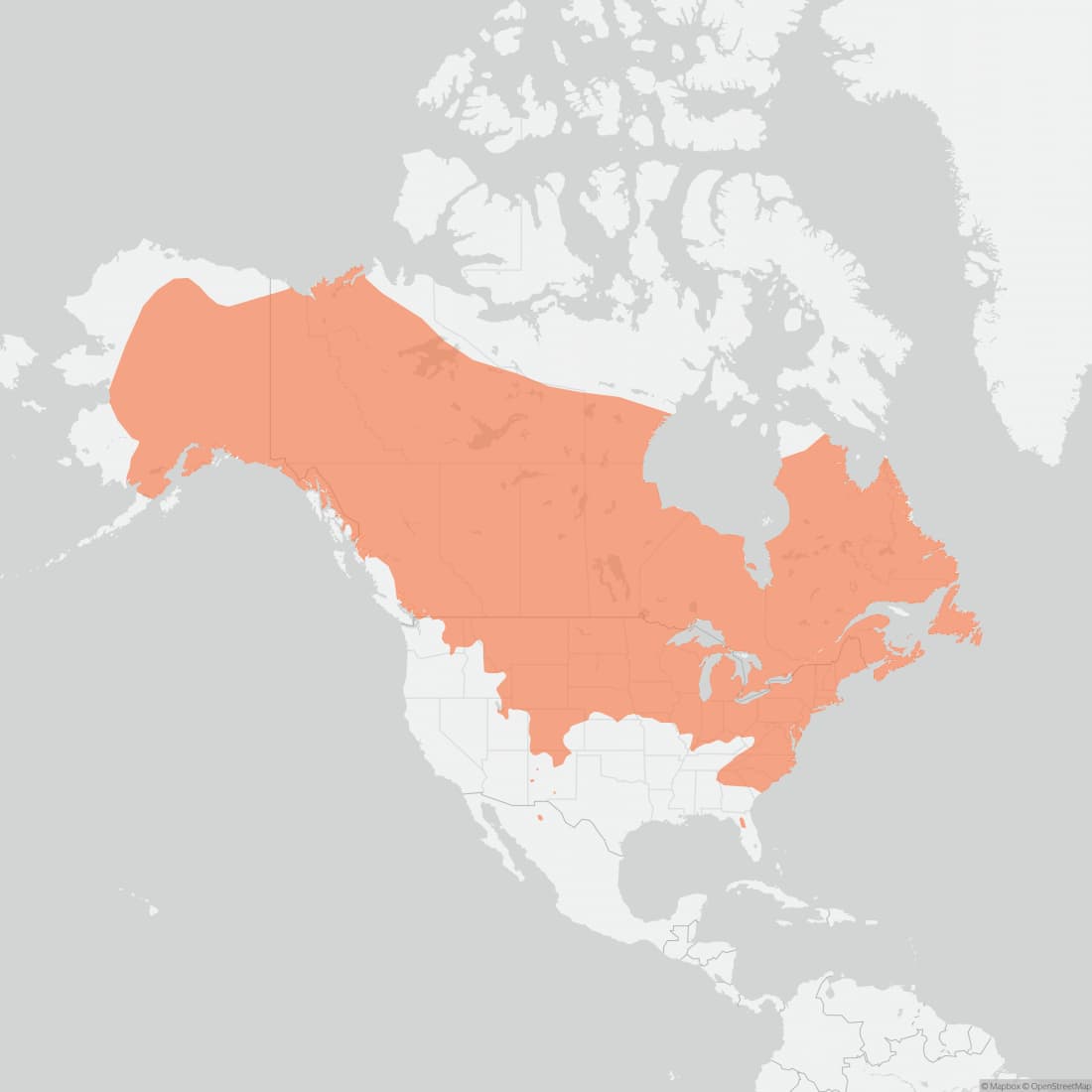 Range map for Meadow Vole