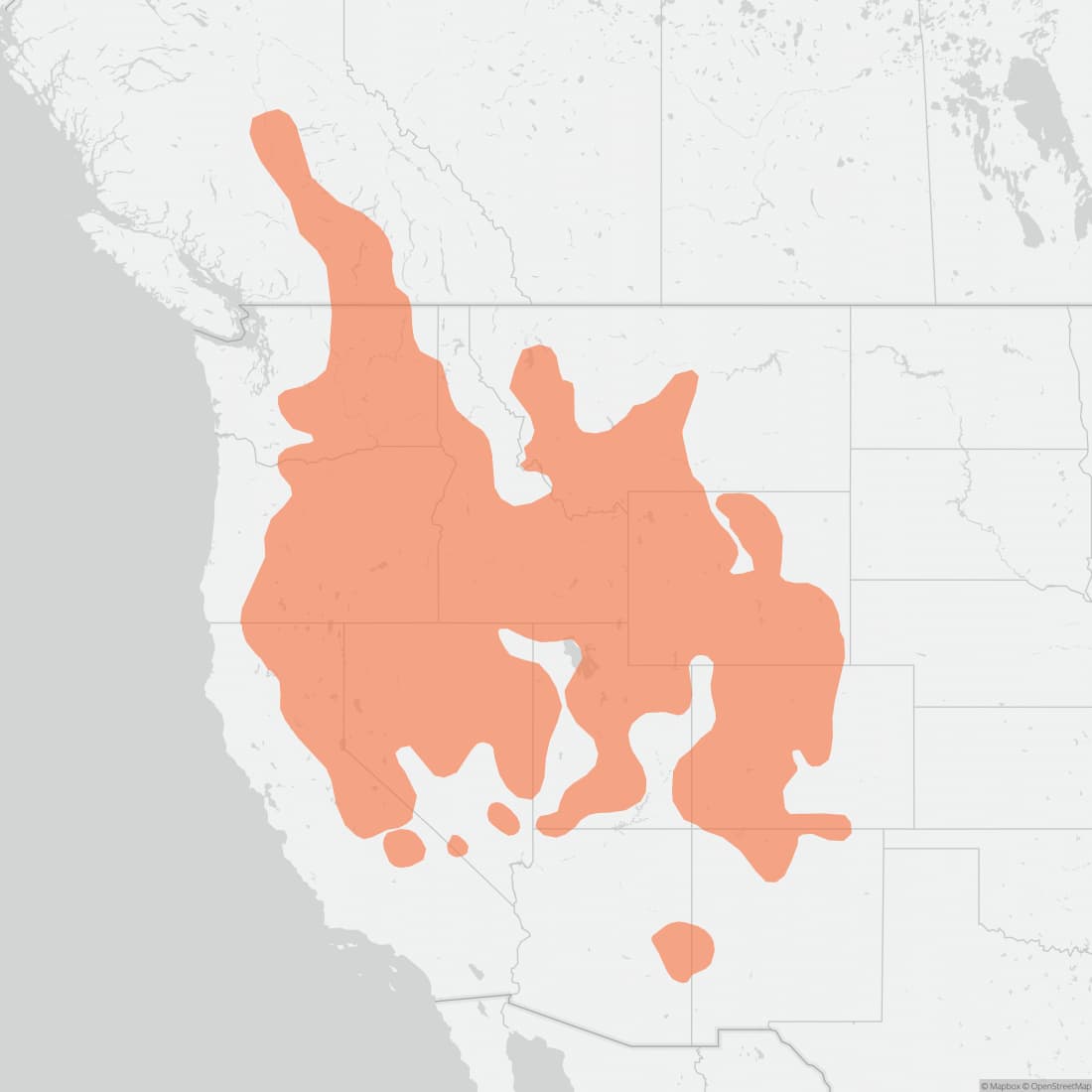 Range map for Montane Vole