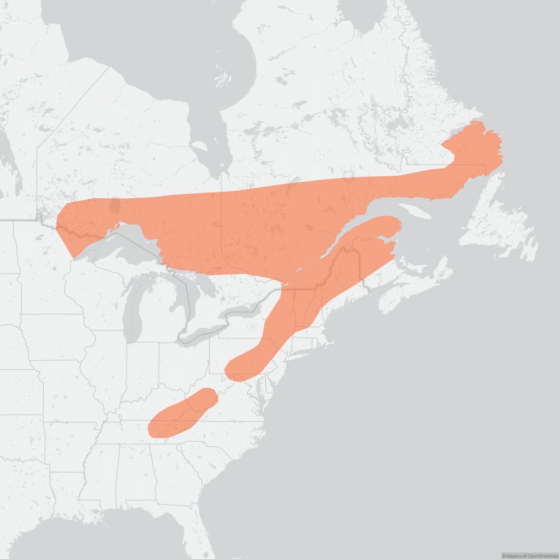 Range map for Rock Vole