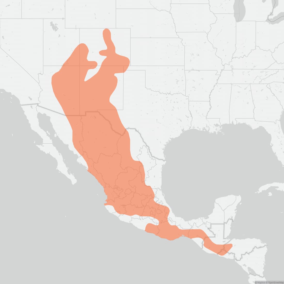 Range map for Mexican Woodrat