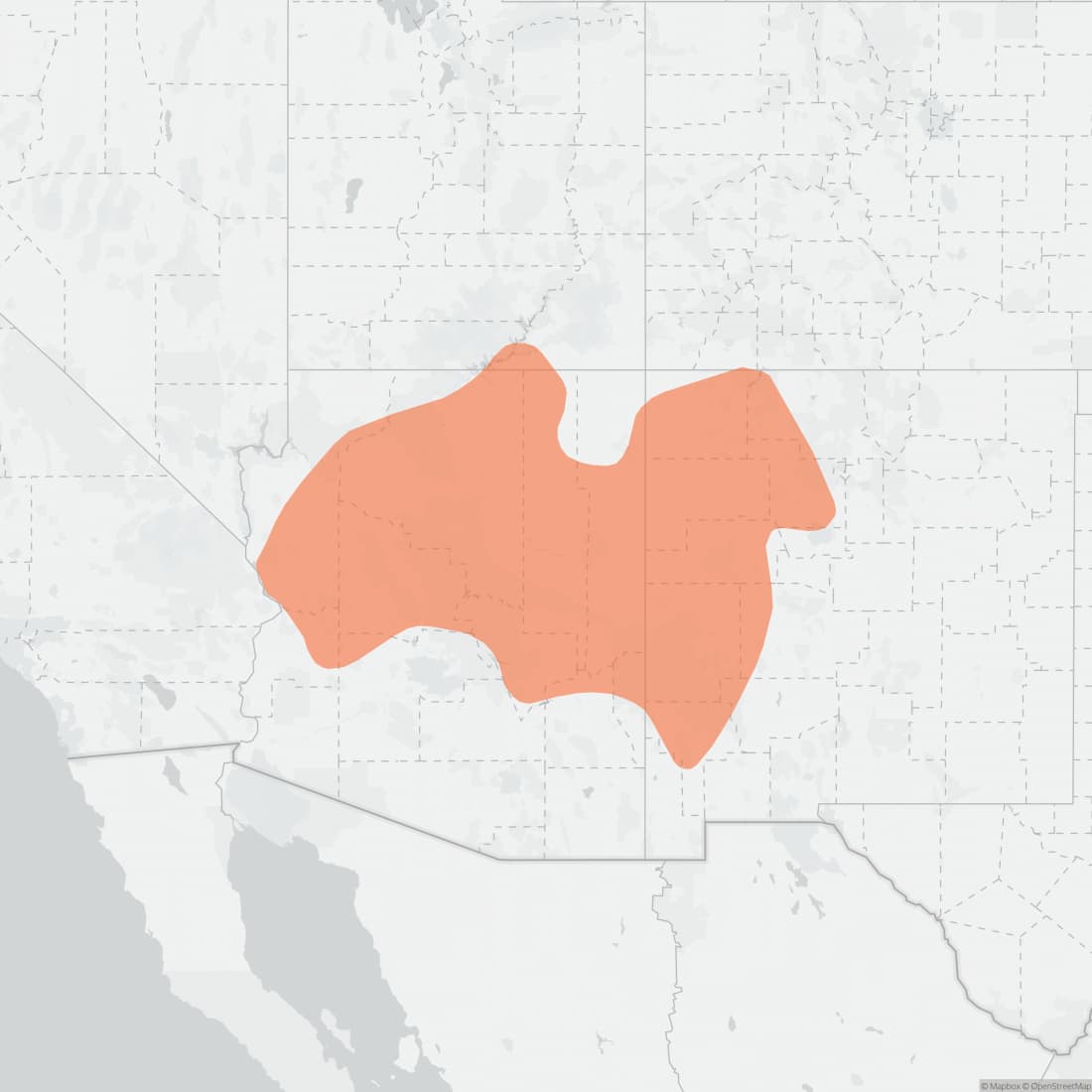 Range map for Stephens's Woodrat