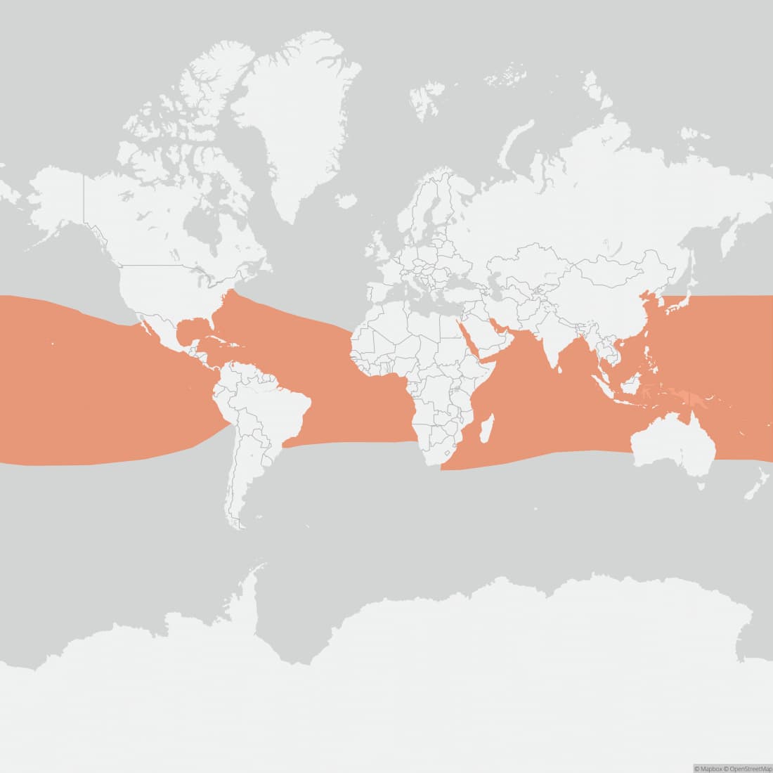 Range map for Spinner Dolphin