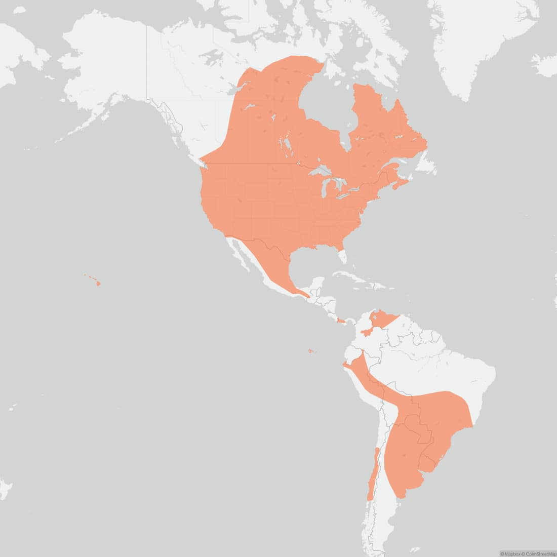 Range map for Hoary Bat