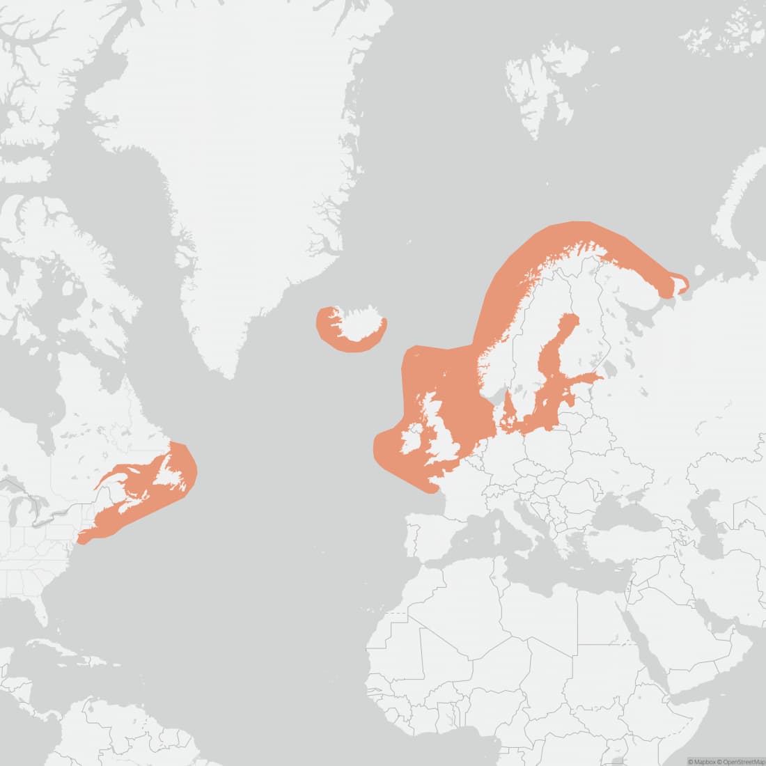 Range map for Grey Seal