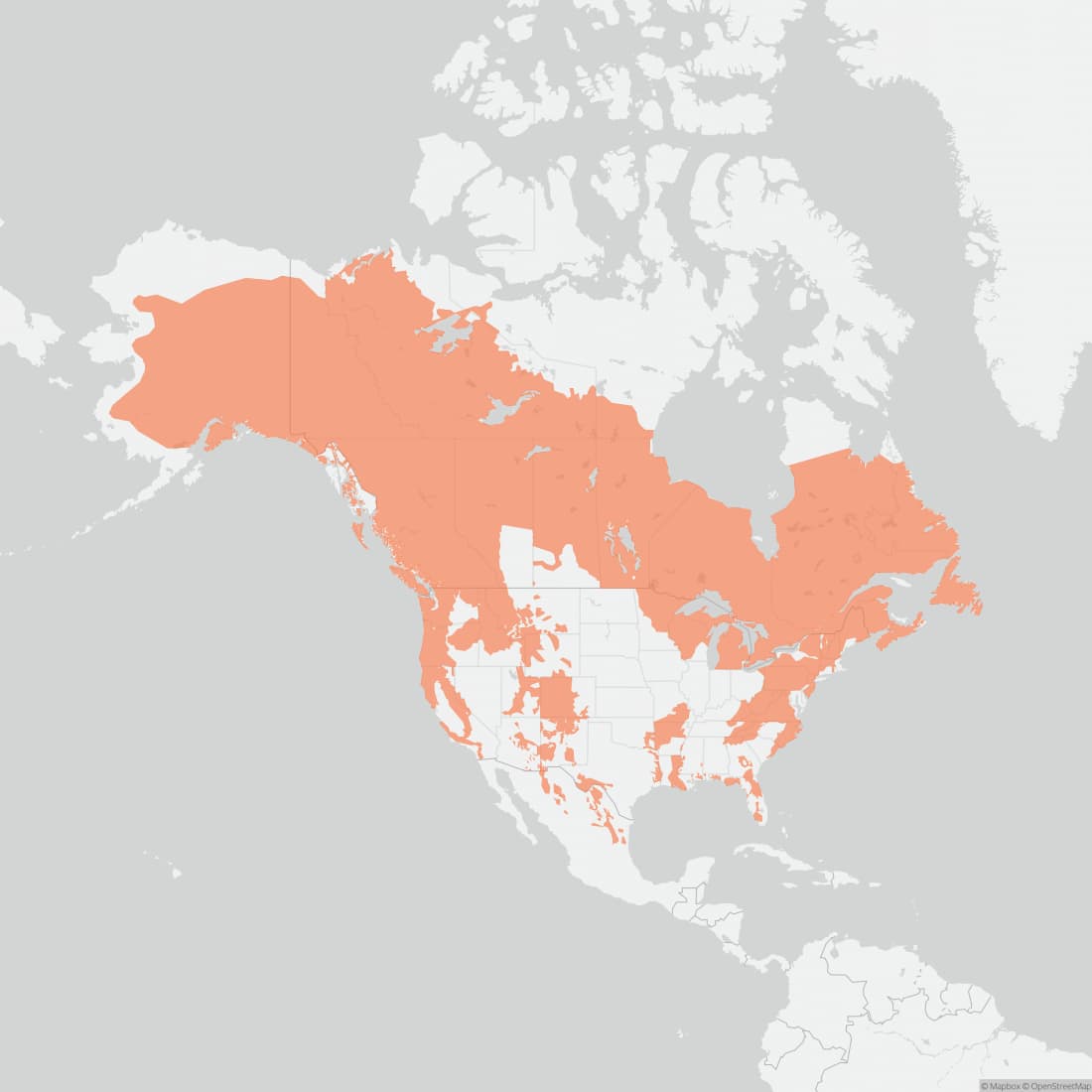 Range map for American Black Bear