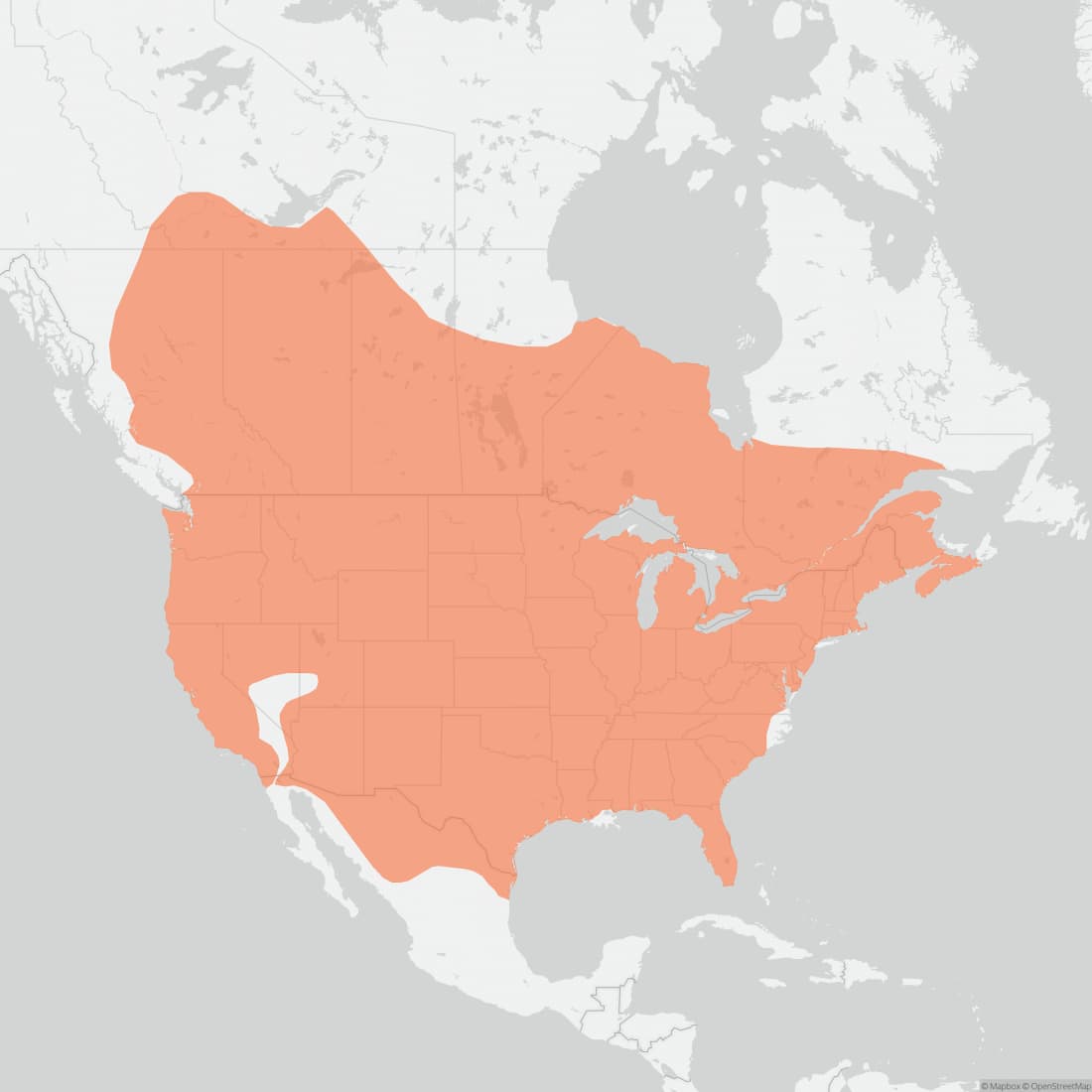 Range map for Striped Skunk